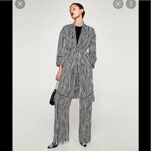Zara stripe pants and kimono